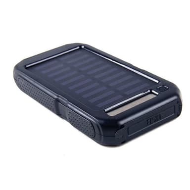 Powerbank 10000mAh med Solcellsladdning - Svart