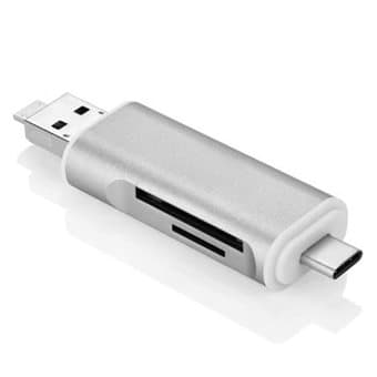 OTG Smartphone kortläsare 3i1 Type-c & Micro USB & USB 2.0 3 Portars SD / MicroSD