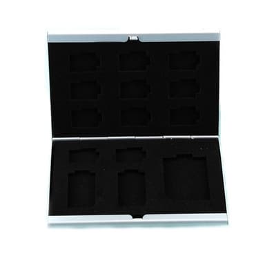 Fodral Minneskort  i metall 14 fack - SD / Micro-SD / MiniSD