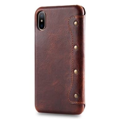 Plånboksfodral Retro Läder iPhone XS Max Brun