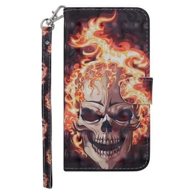 Flipfodral Burning Scull med ställ Huawei P30 Pro