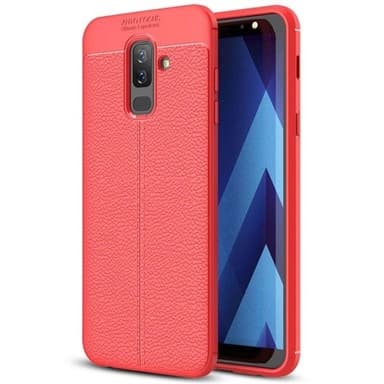 Bakskal / telefonskal Litchi Samsung Galaxy J8 2018 Röd