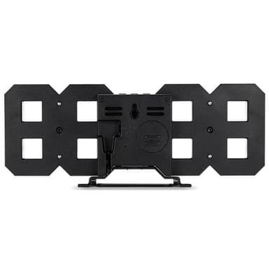 Stor digital väggklocka / väckarklocka i 3D med vita LED-siffror – Multifunktion