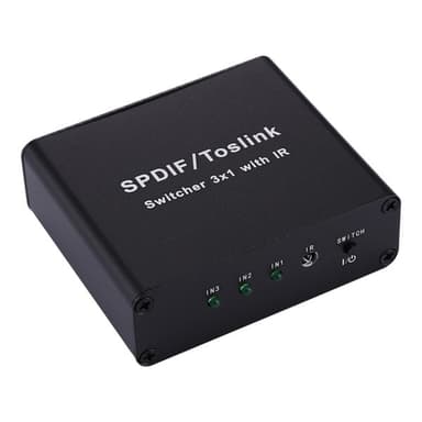 Ljudswitch SPDIF / Toslink med fjärrkontroll