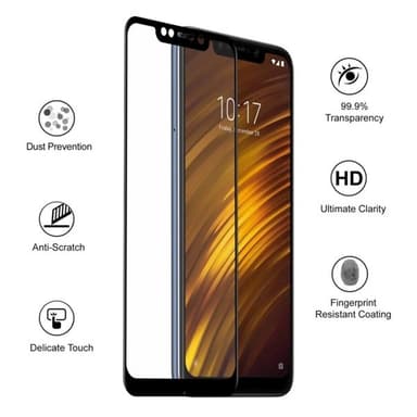 Böjt Härdat skärmskydd i tempererat Glas Xiaomi Pocophone F1 (Black)