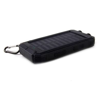 Powerbank 8000mAh med Solcellsladdning - Svart