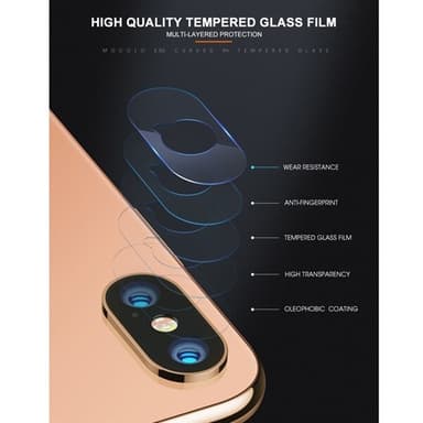 Skärmskydd härdat glas kameralins iPhone XS / X
