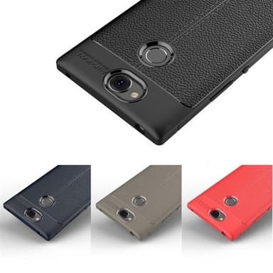 Bakskal Litchi Sony Xperia XA2 Plus - Röd