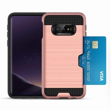 PC+TPU skyddsskal för Samsung Galaxy S10e med plats för kor tVit