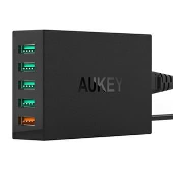 Aukey PA-T1 Quick Charge 2.0 5xUSB, laddningsstation