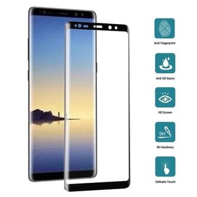 Böjt skärmskydd i härdat glas Samsung Galaxy Note 8 - Svart