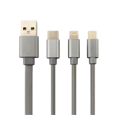3i1 Laddkabel  Apple / Samsung / Huawei / Sony Mobiltelefon - Utdragbar trasselfri