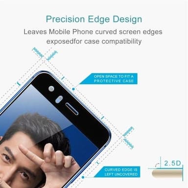 Skärmskydd / displayskydd i härdat glas för Huawei Honor 9 – Svart