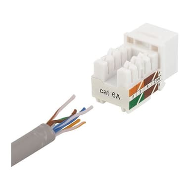 DELTACO Cat6A Keystone-uttag, LSA/110-terminering