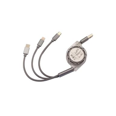 3i1 Laddkabel  Apple / Samsung / Huawei / Sony Mobiltelefon - Utdragbar trasselfri