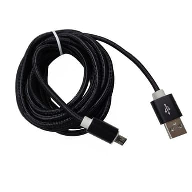 Micro USB datakabel 3 m - Svart