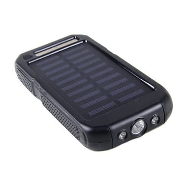 Powerbank 10000mAh med Solcellsladdning - Svart
