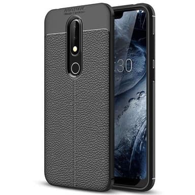 Bakskal  / telefonskal för Litchi Nokia X6 Svart