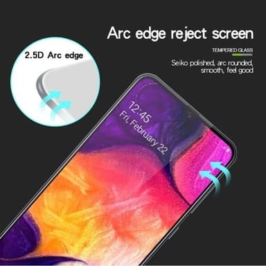 MOFI Tempererat Skärmskydd 9H 2.5D Samsung Galaxy A50 Svart Ram