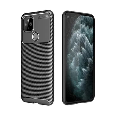 Google Pixel 5 Karbon fiber Texture Skal - Svart