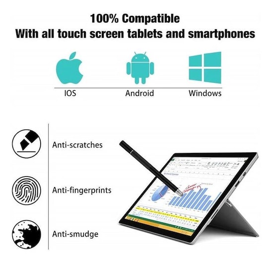 Touch screen penna för digital skärm (Smartphone, läsplatta, m.m.)