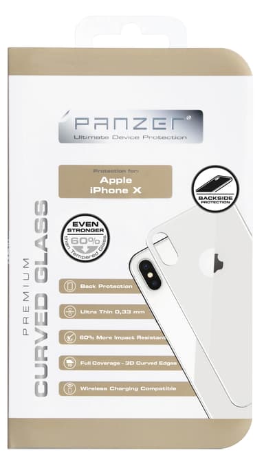 Panzer välvt silikatkydd iPhone X/Xs/11 Pro (grå)