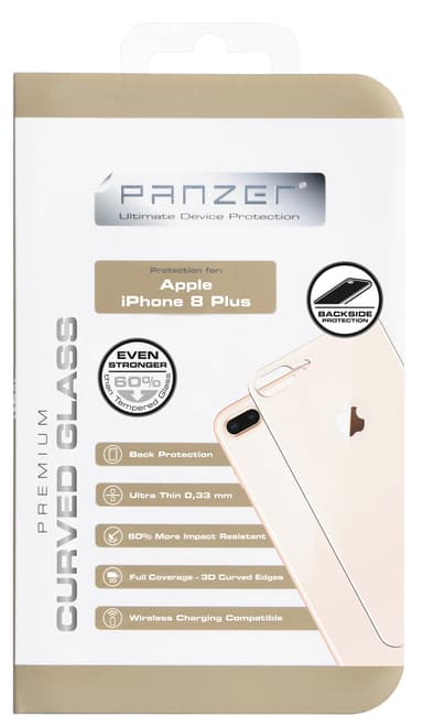 Panzer välvt silikatkydd iPhone 8 Plus (guld)