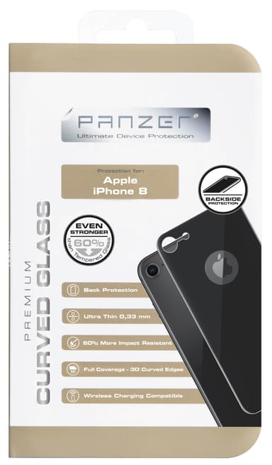 Panzer  Curved skärmskydd Silicate  skydd iPhone 6/7/8/SE Gen. 2 (grå)