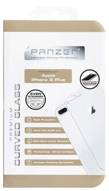 Panzer välvt silikatkydd iPhone 8 Plus (silver)