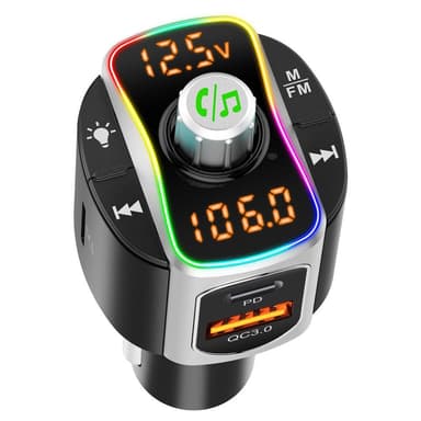 Bluetooth FM sändare med USB billaddare PD / QC3.0