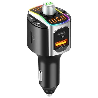 Bluetooth FM sändare med USB billaddare PD / QC3.0