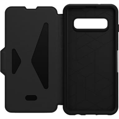 Samsung Galaxy S10 Fodral Strada Series Äkta Läder Svart
