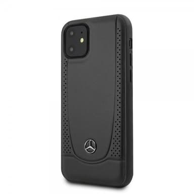 Mercedes Benz iPhone 11 Skal Logo Perforerad Svart
