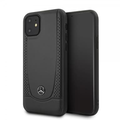 Mercedes Benz iPhone 11 Skal Logo Perforerad Svart