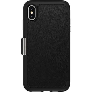 iPhone Xs Max Fodral Strada Series Äkta Läder Shadow Svart