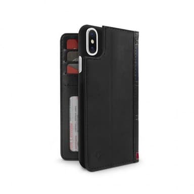 Twelve South iPhone Xr Fodral BookBook Äkta Läder Löstagbart Skal Svart
