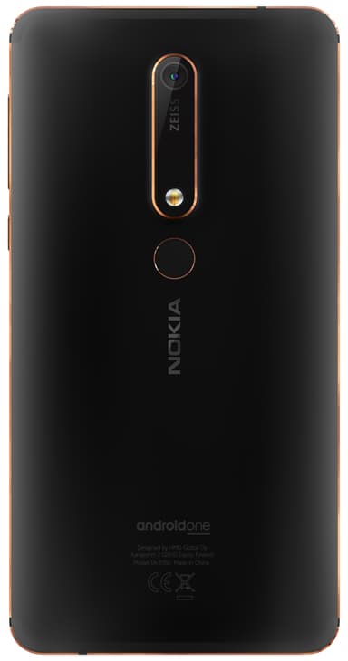 Nokia 6.1 (2018) smartphone (svart/koppar)