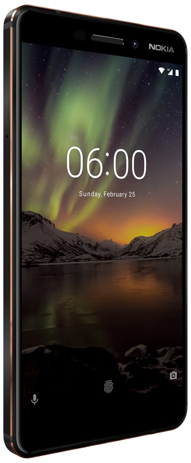 Nokia 6.1 (2018) smartphone (svart/koppar)