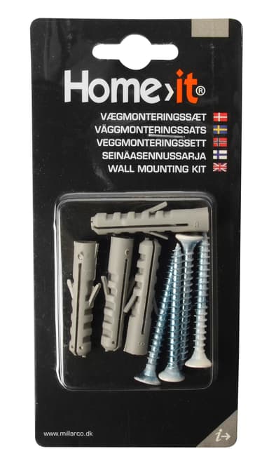 Veggmonteringssett til Slim/Maxi/Rack - hvitt