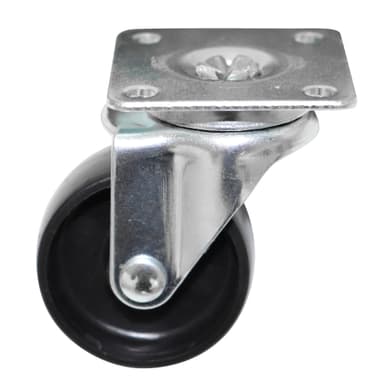 Møbelhjul med plate svart - 50 mm