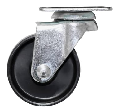 Møbelhjul med plate svart - 50 mm