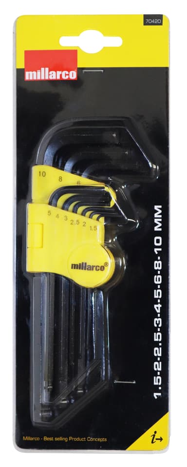 Unbrakonøkkelsett kule - 9 deler
