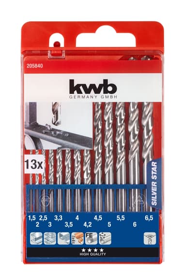 HSS-borr, Silver Star, 1,5-6,5 mm, 13 delar