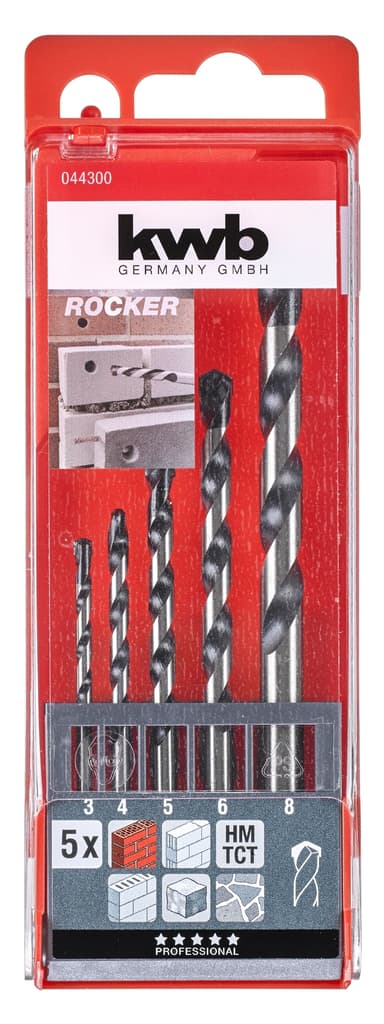 Murbor, ROCKER, 3-8 mm, 5 deler