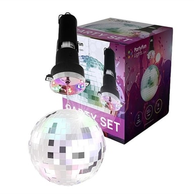Party Fun Lights Mirror Ball Set Elgiganten