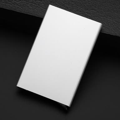 Kortfodral av aluminium med signalblockering RFID - brun