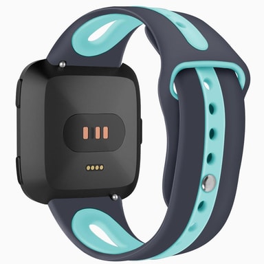Fitbit Versa armband silikon Grå/Turkos Elgiganten