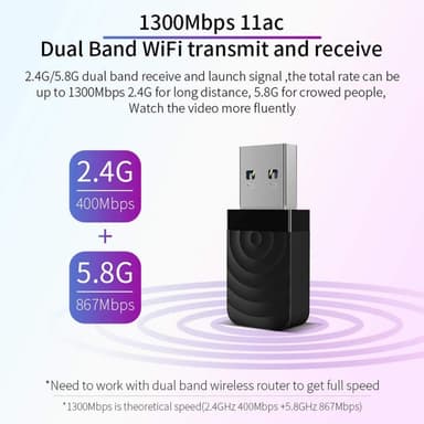 USB 3.0 Wifi Adapter Dual Band AC1300