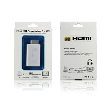 Wii till HDMI Full HD adapter med 3.5 ljudutgång