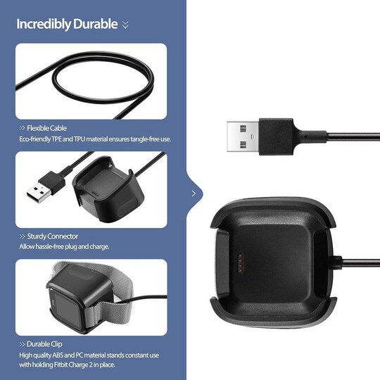USB Ladekabel Ladegerät Dock Cradle für Fitbit Versa Smart Watc  ZV 